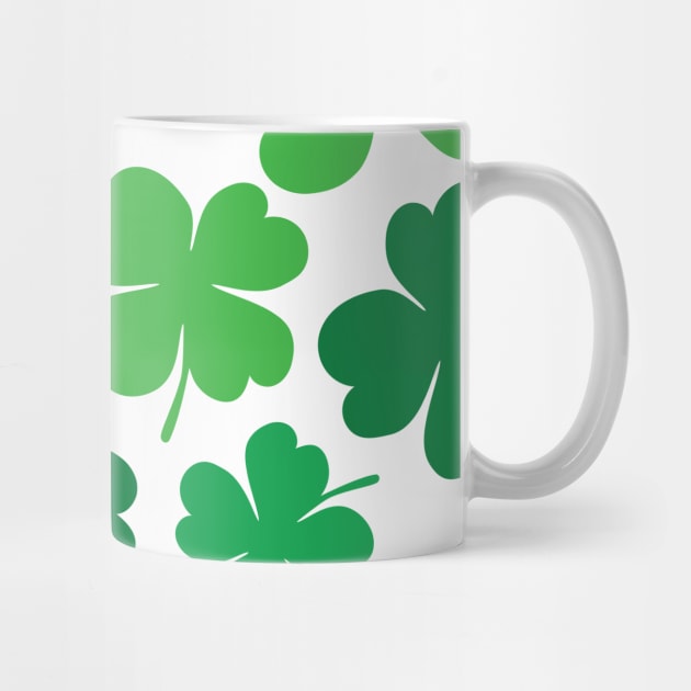 Lucky 4 Leaf Clover Pattern (green/white) by designminds1